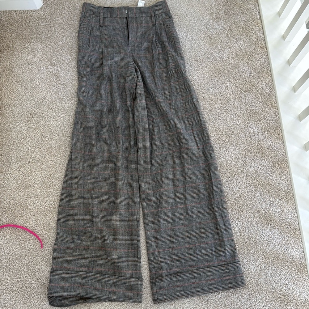 Zara checker wide leg pants